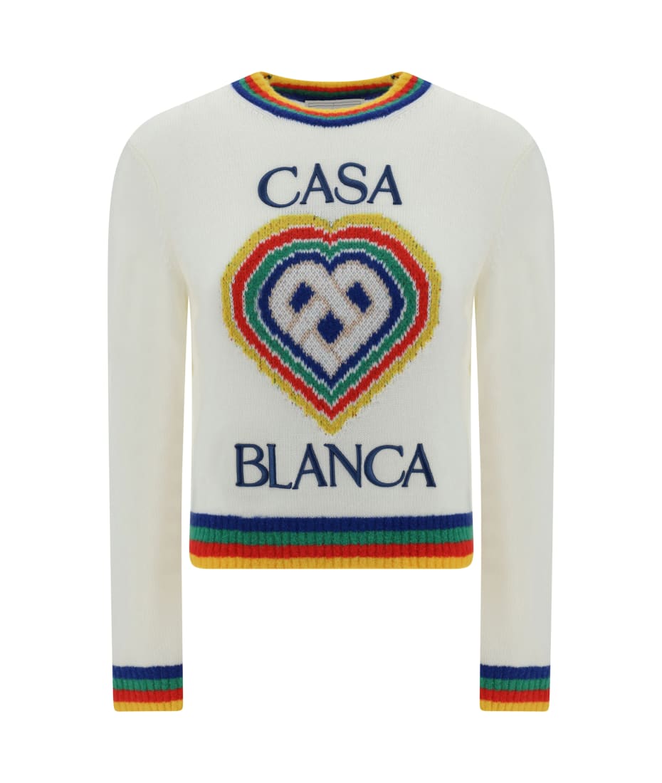 CASABLANCA Men's Multicolor Monogram Knit Zip Sweater