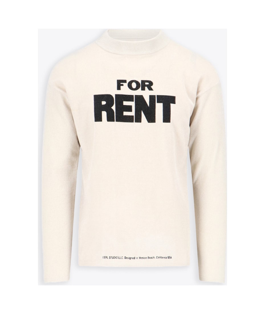 Unisex For Rent Sweater Knit Off White Knitted T-shirt With Long Sleeves -  Unisex For Rent Sweater Knit