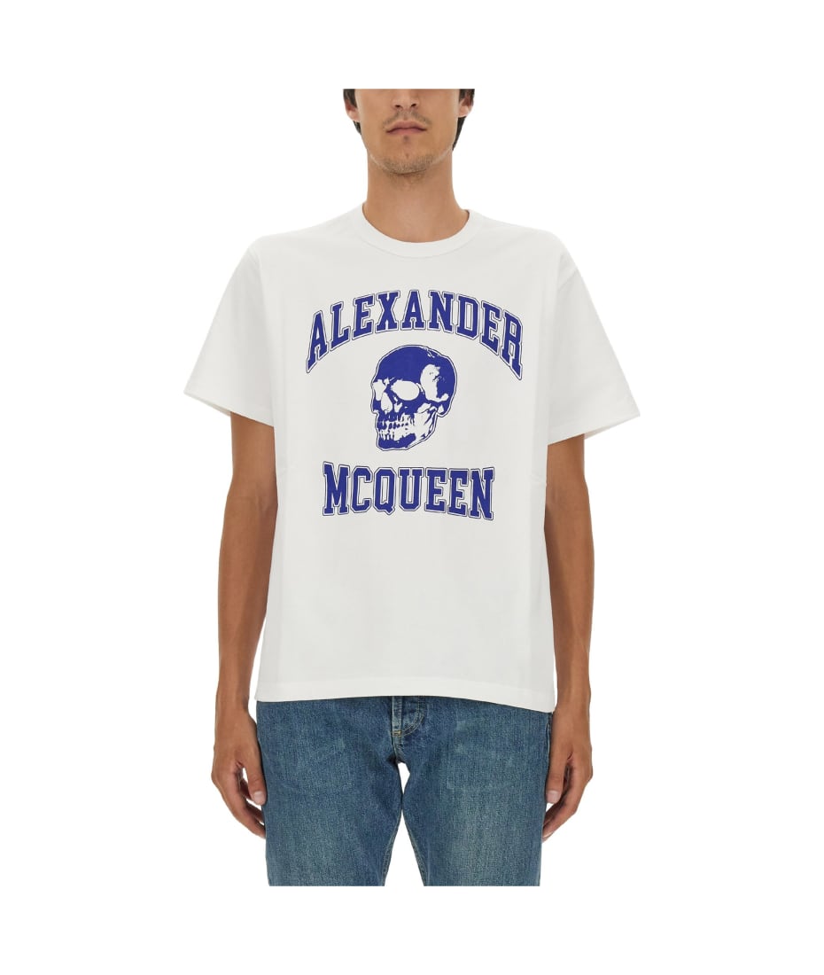 Alexander McQueen Logo Print Skull T-shirt | italist, ALWAYS