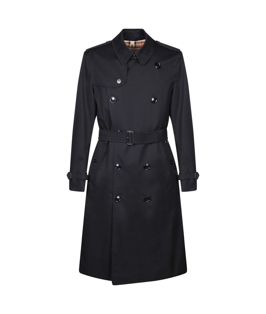 【送料&関税込】Burberry Kensington Black Long Trench Burberry Kensington Black Long Trench | italist