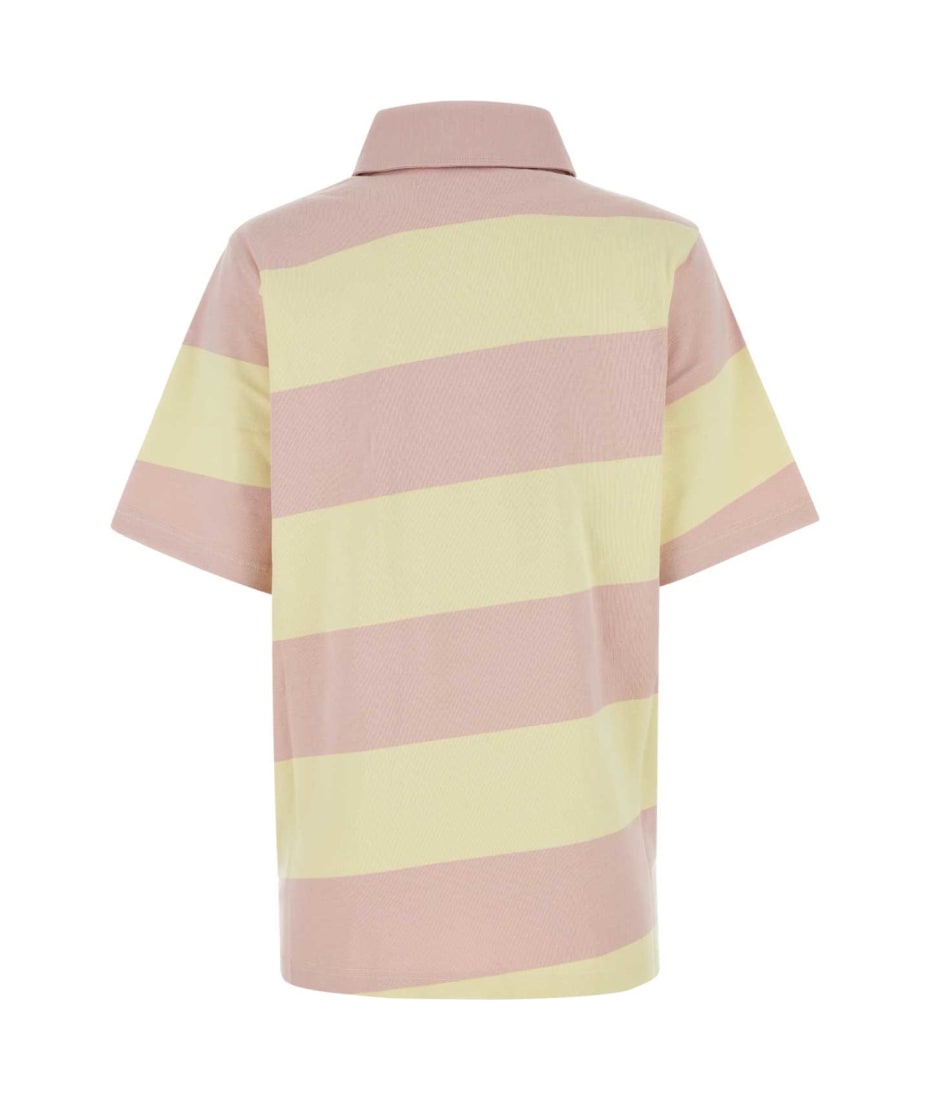 Burberry Embroidered Cotton Polo striped Shirt - CAMEOIPPATTERN