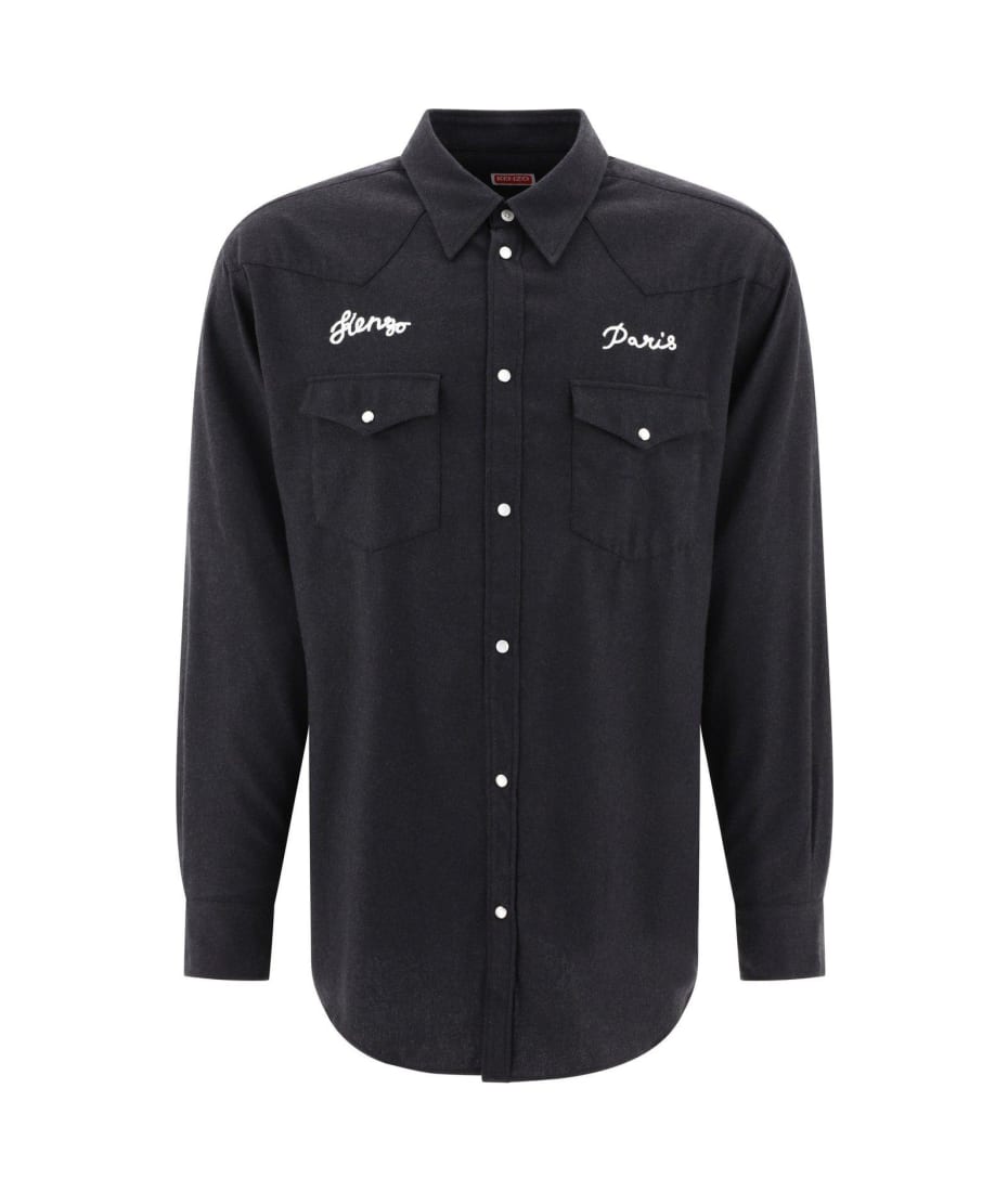 LIVE DA PUMP BACK 2DAUNITY KENZOTシャツ M Kenzo Logo Embroidered Long Sleeved Shirt | italist, ALWAYS