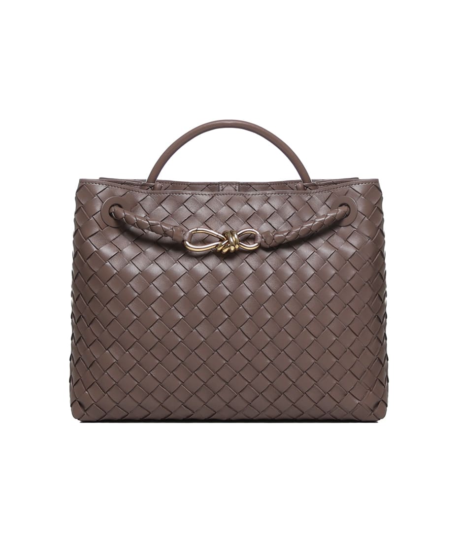 Bottega Veneta Rich Lambskin Signature Taupe Woven Double-Handle Shoulder  Bag