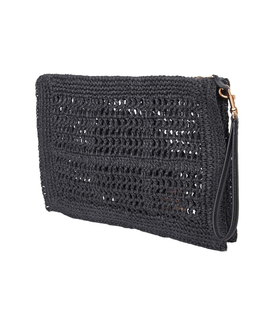 トートバッグ TORY BURCH Black Raffia Large Ella Shopping Bag Tory Burch 'Ella' Large Shopping Bag Raffia in Black | Lyst