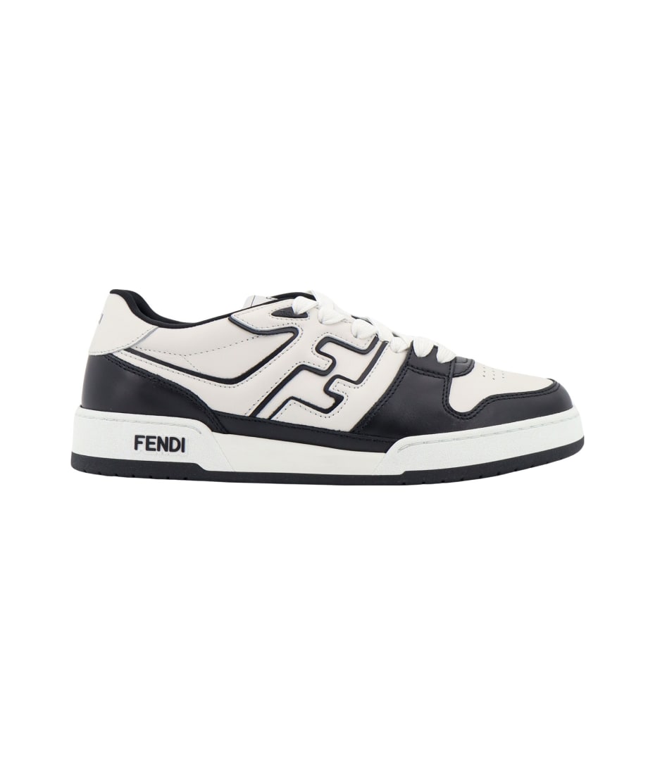 スニーカー FENDI Sneakers Men Leather White/Black Fendi - Logo-Print Leather Sneakers - Men - White Fendi