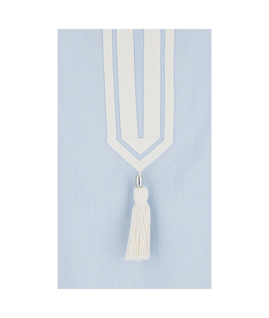 【送料&関税込】Tory Burch Kaftan With V-neck And Pendant Tory Burch Light Blue Kaftan With V-neck And Pendant