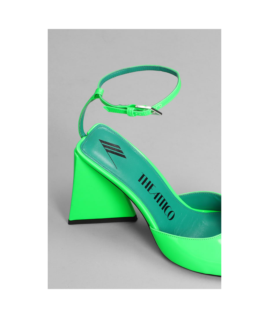 サンダル・ミュール THE ATTICO 'Piper' sandals Green Piper 85 patent leather sandals in green - The Attico
