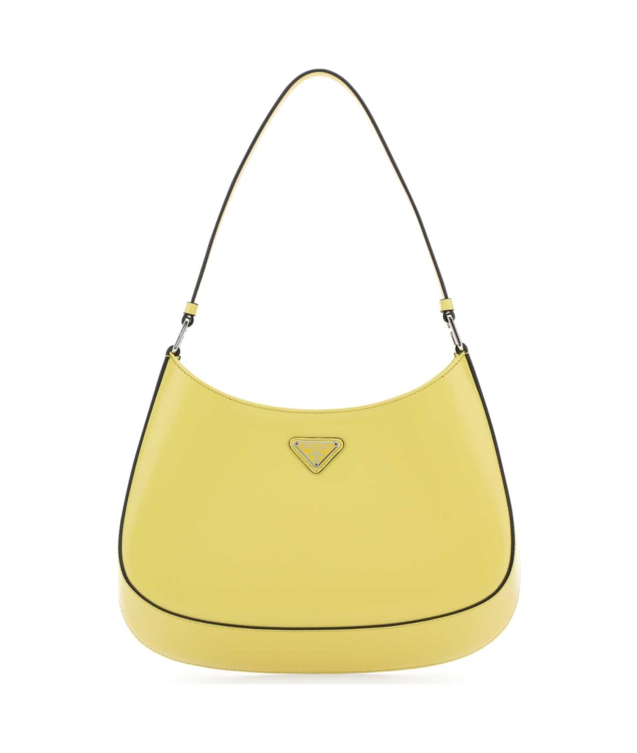 Prada Yellow Leather Cleo Shoulder Bag - Yellow