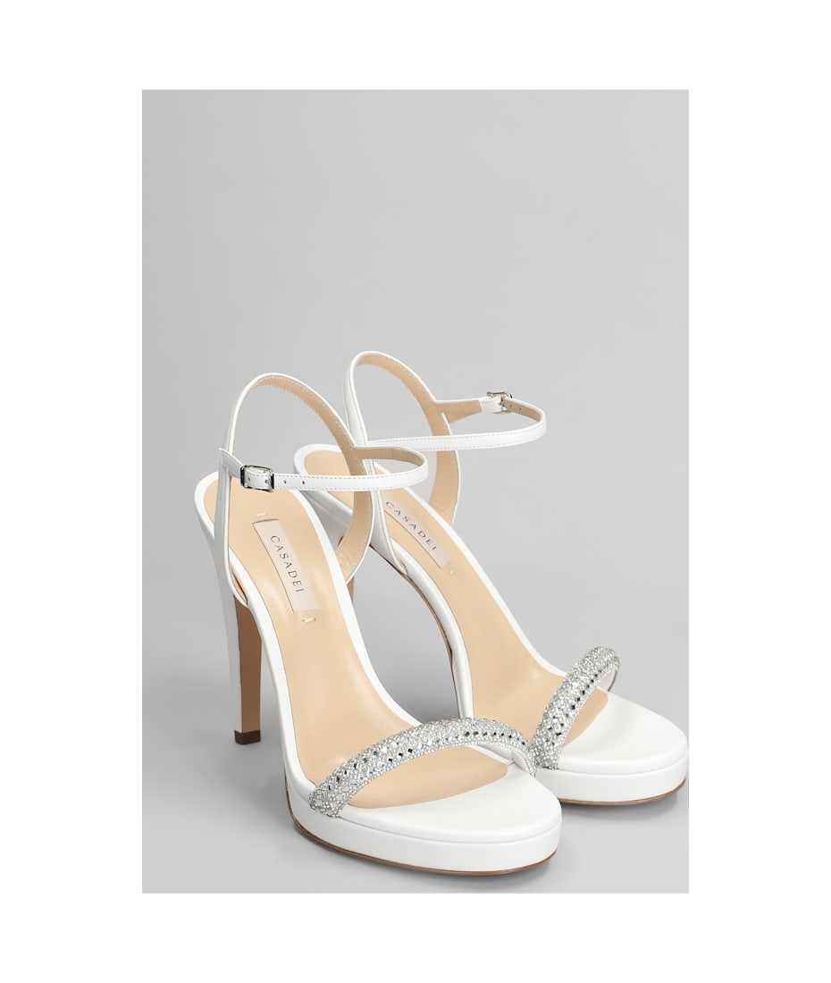 Casadei Sandals In White Leather | italist
