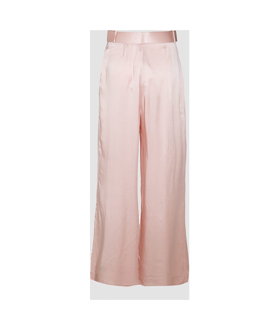 パンツ Zimmermann Pastel pink silk wide-leg Tuck pant Zimmermann Pink Silk Pants | italist