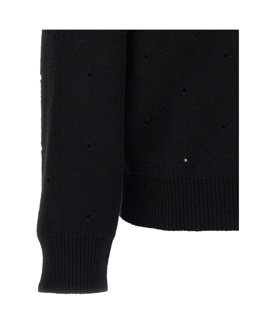 Saint Laurent Openwork Sweater - Black
