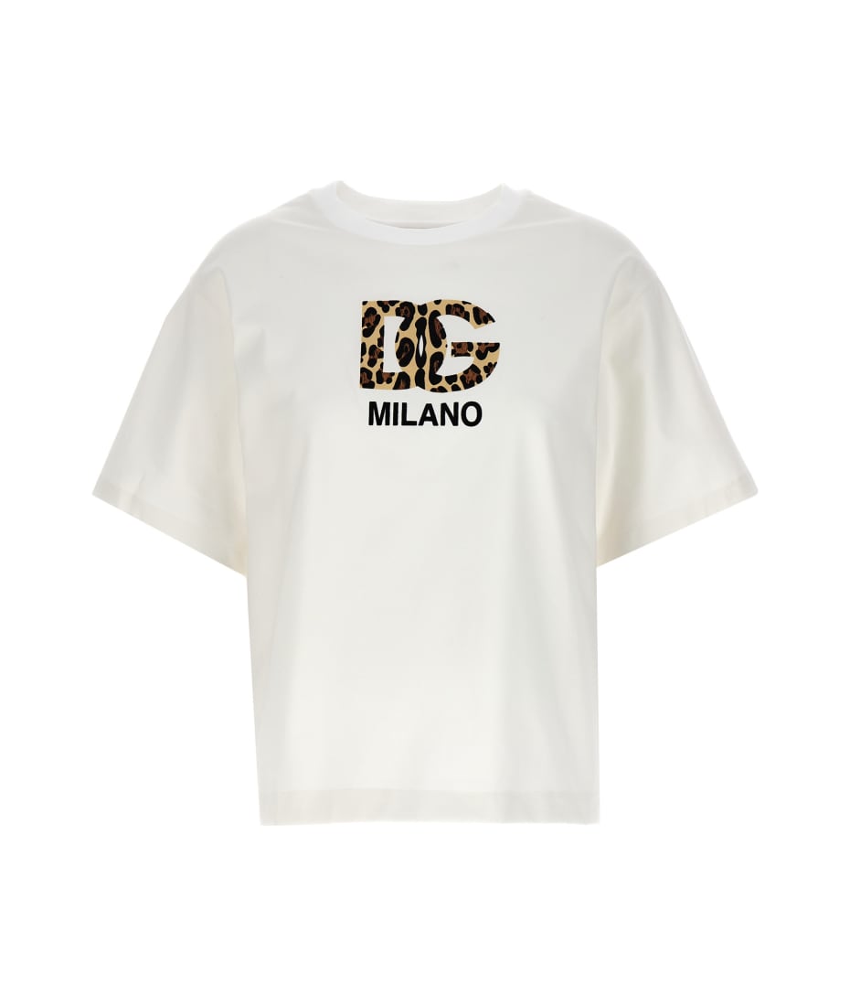 【関税込み】dolce & gabbana FLOCKED LOGO T-SHIRT Dolce & Gabbana Flocked Logo T-shirt | italist