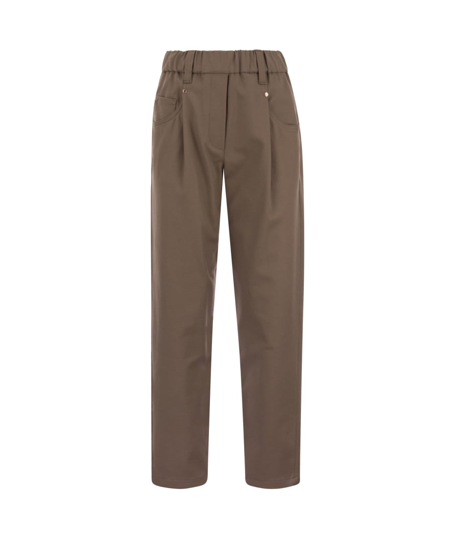 パンツ BRUNELLO CUCINELLI COVER BAGGY TROUSERS WITH SHINY BARTACK Brunello Cucinelli Baggy Trousers In Stretch Cotton Cover-up