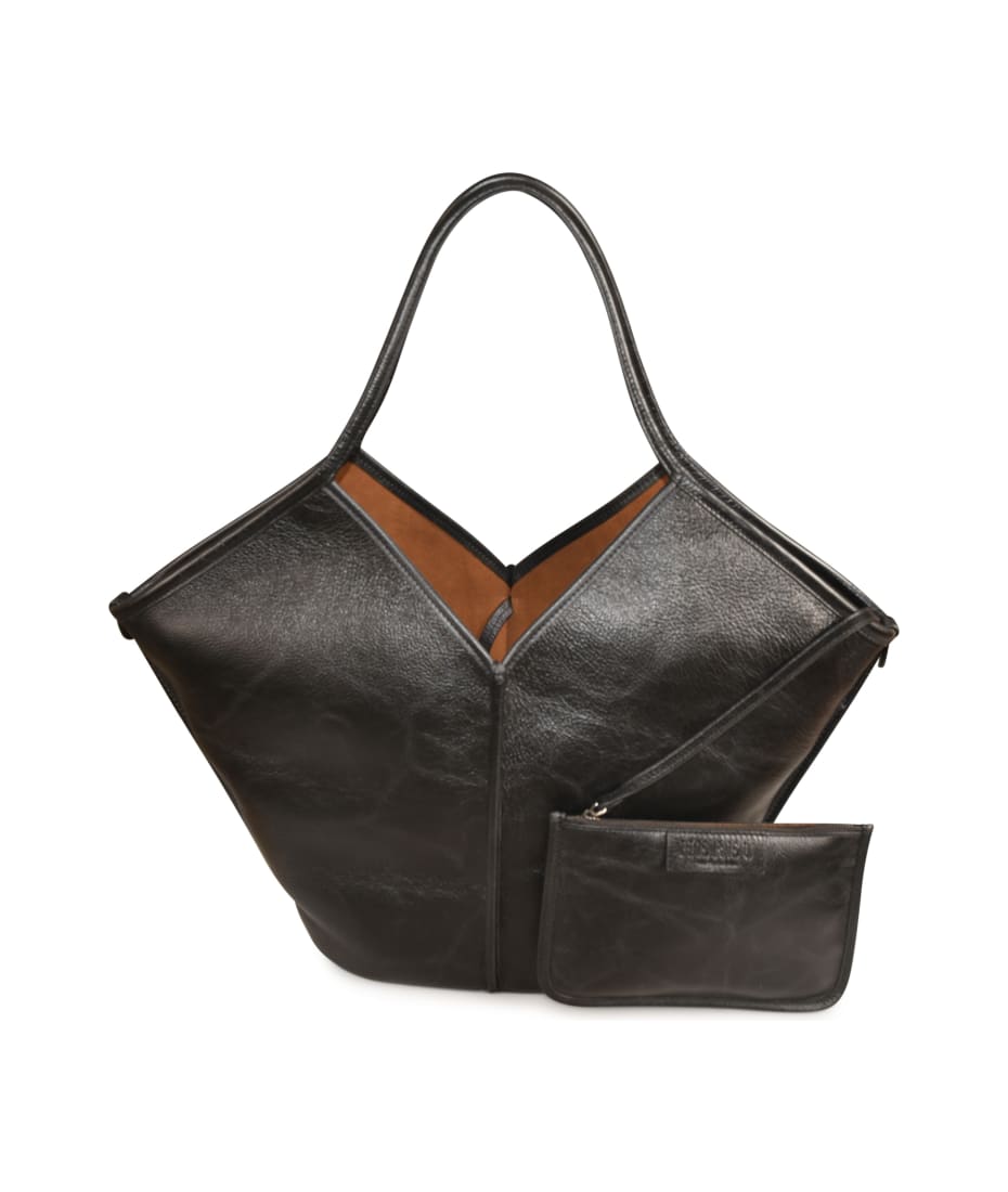 Hereu 'calella' Beige Tote Bag With Brown Leather Trim In Suede