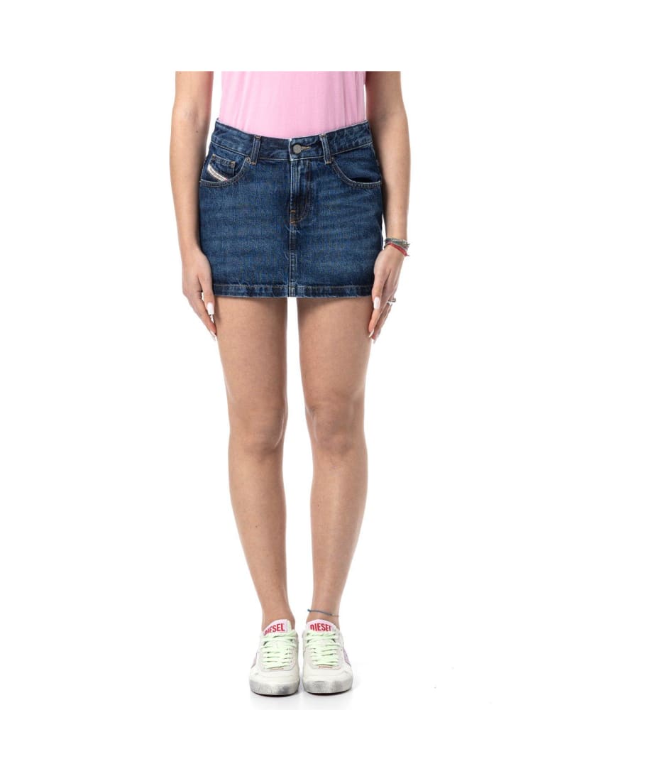 Diesel De-ron Whiskering Effect Denim Mini Skirt | italist