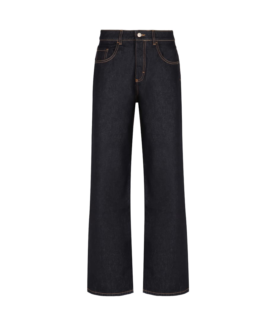 パンツ ICON DENIM Women Straight Pants BEAID8602 Black Icon Denim Bea Wide-leg Jeans | italist