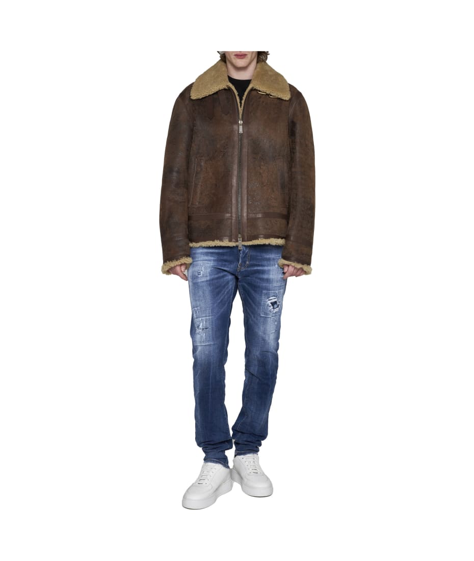 Dsquared2 sales shearling jacket