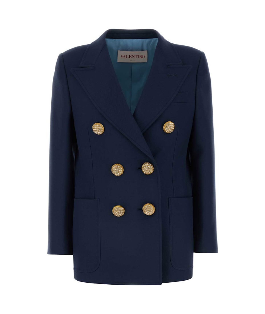 Valentino Garavani Navy Blue Wool Blazer | italist