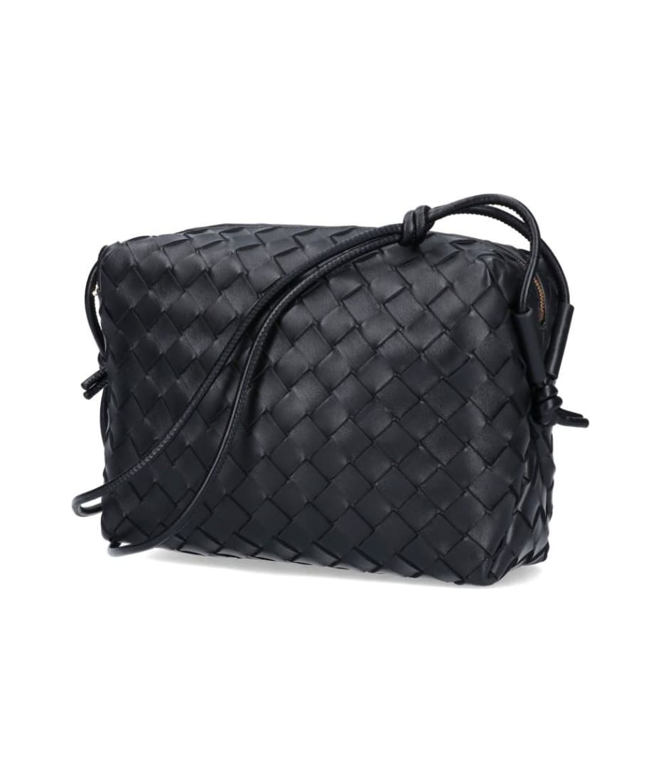 Loop Mini Intrecciato-leather Cross-body Bag In Black-gold
