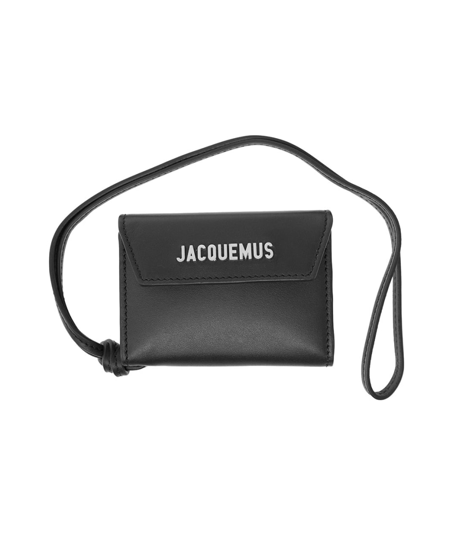 Jacquemus 'le Porte' Black Wallet In Leather Man