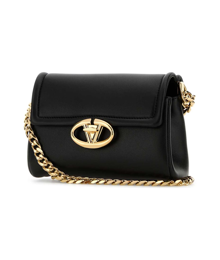 ショルダーバッグ・ポシェット VALENTINO BLACK LEATHER VLOGO SIGNATURE SHOULDER BAG Valentino Garavani Black Leather Vlogo Shoulder Bag