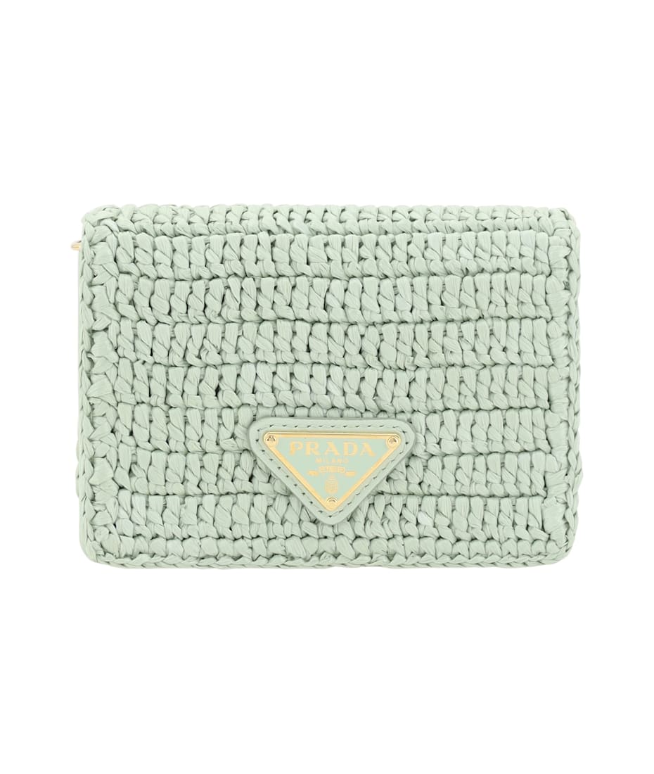 カードケース・名刺入れ PRADA PASTEL GREEN RAFFIA CARD HOLDER Prada Raffia Card Holder | italist