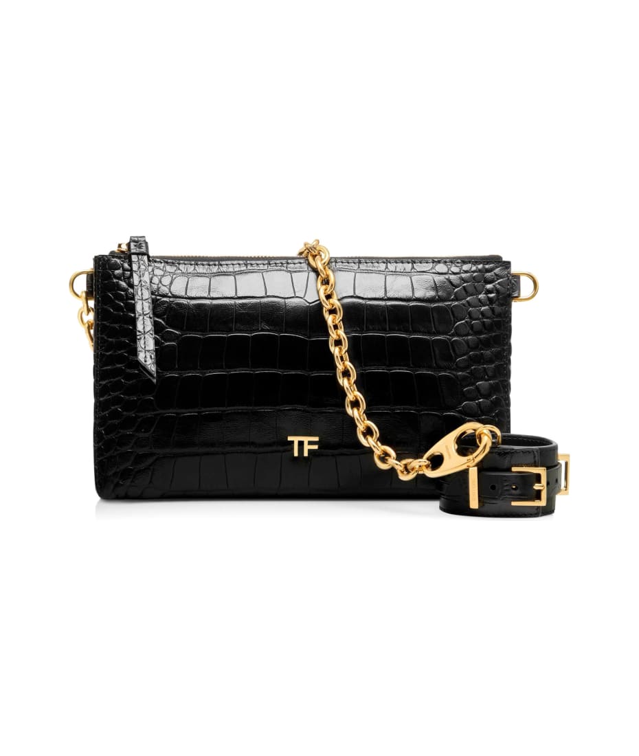 Tom Ford GRAIN LEATHER TF CHAIN SHOULDER BAG