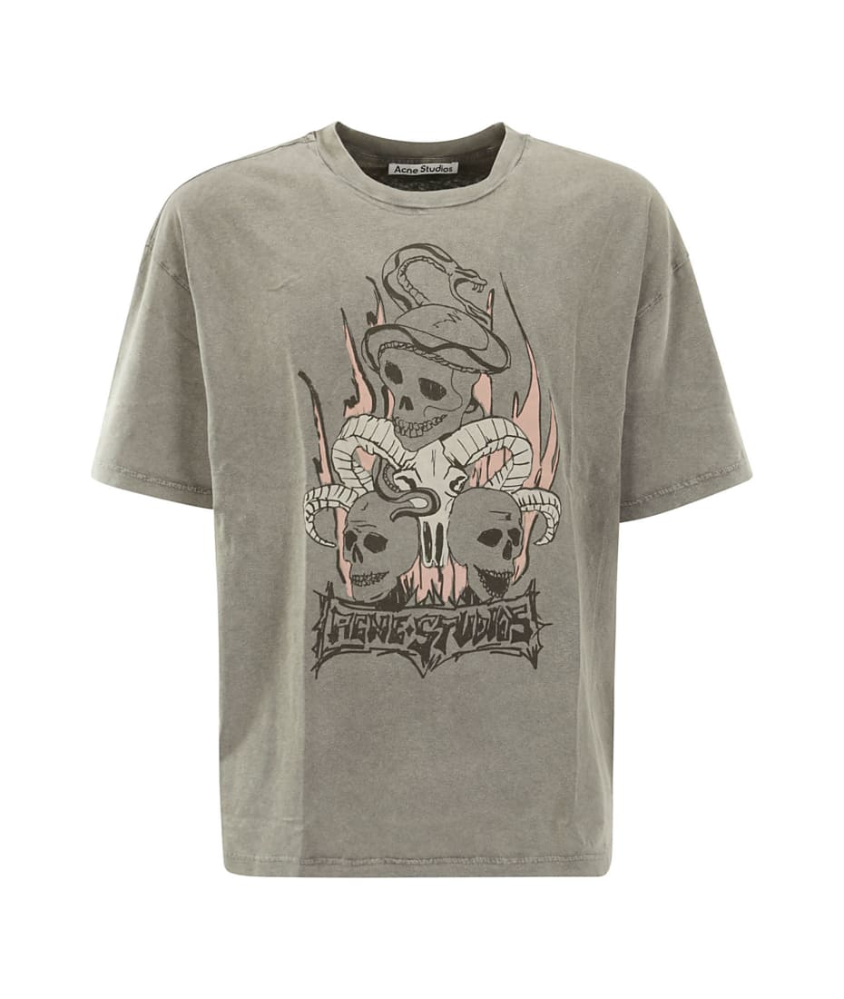 Acne Studios Skull Printed Crewneck T-shirt | italist