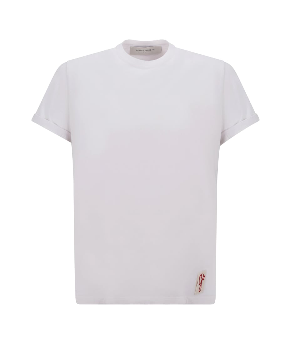 Tシャツ・カットソー Golden Goose Vintage Stamp Print Short Sleeve T-Shirt White Golden Goose White T-shirt With Postage Stamp | italist