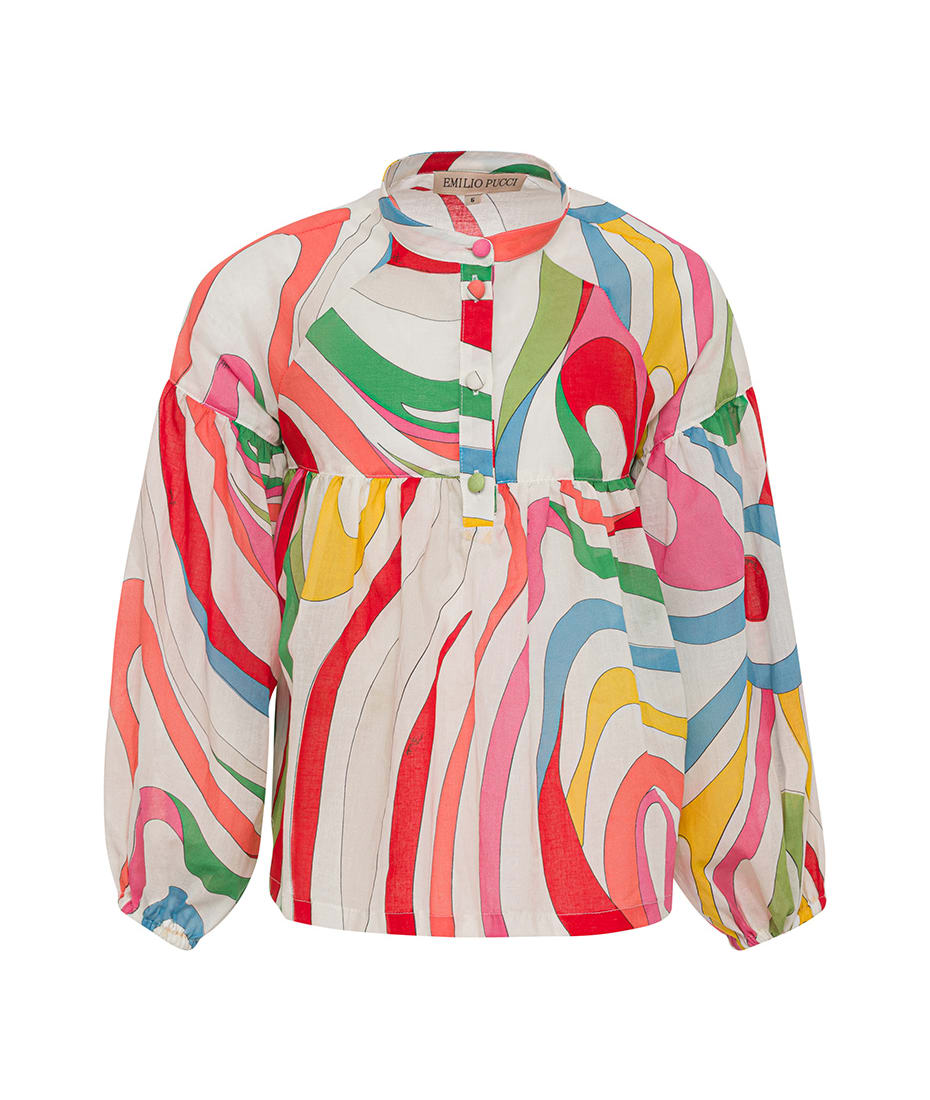 EMILIO PUCCI cotton signature tee shirt, top, Sz M pinks/yellow