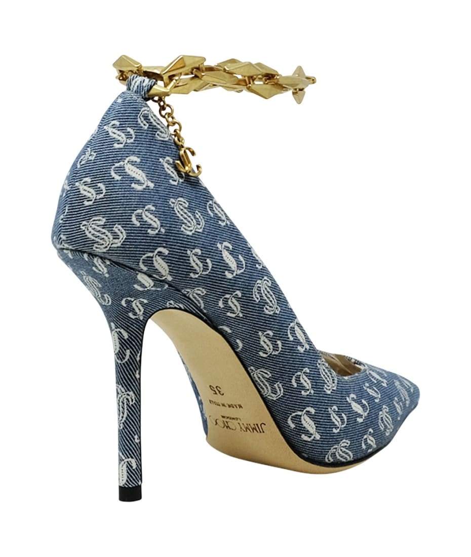 【JIMMY CHOO】Talura 100 denim pumps パンプスデニム Jimmy Choo Denim Fabric Diamond Talura Pumps | italist