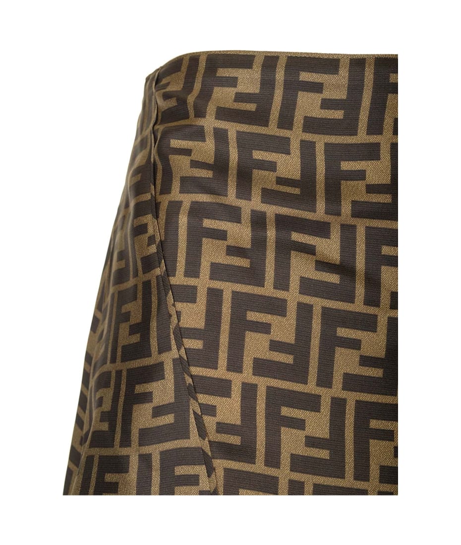 Fendi Brown Ff Twill Skirt | italist