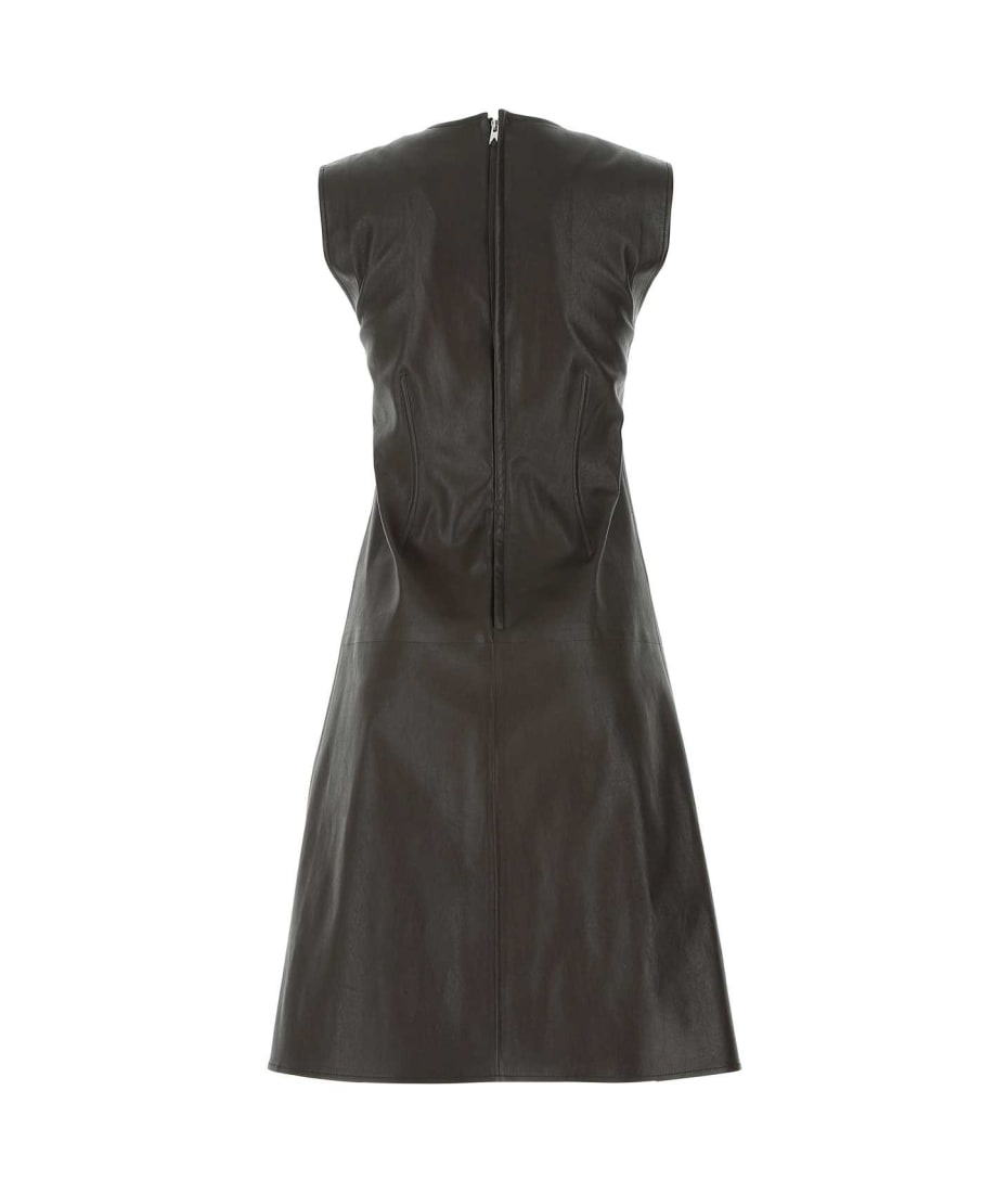 ワンピース Bottega Veneta Dark brown nappa leather dress Bottega Veneta Dark Brown Nappa Leather Dress Bottega Veneta