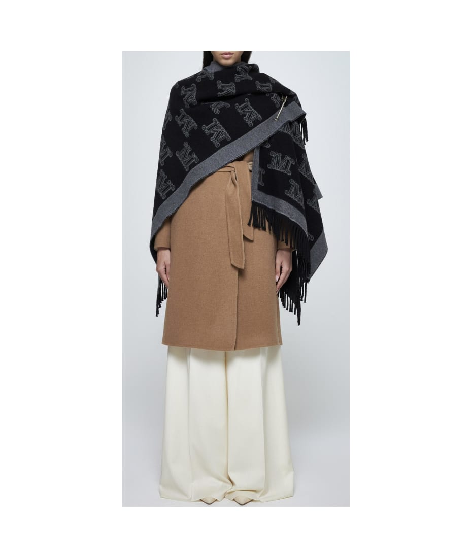 【送料&関税込】Frine Safety-pin Wool Poncho Max Mara Studio Max Mara Frine Safety-pin Wool Poncho | italist