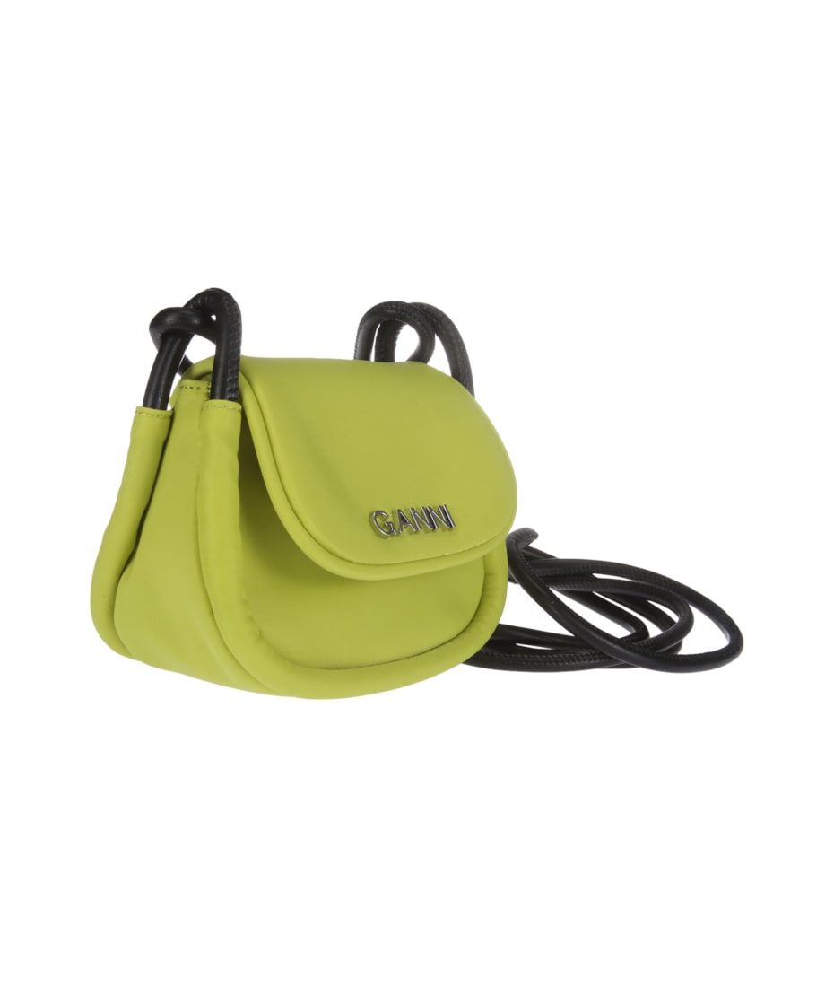 Knot Mini Nylon Shoulder Bag in Green - Ganni