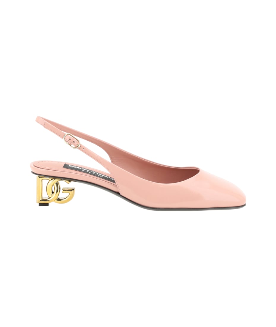 パンプス Dolce & Gabbana Brown Slingback Pumps With Dg Logo Detail Dolce & Gabbana DG Amore slingbacks in brown | CG0448AW56280044