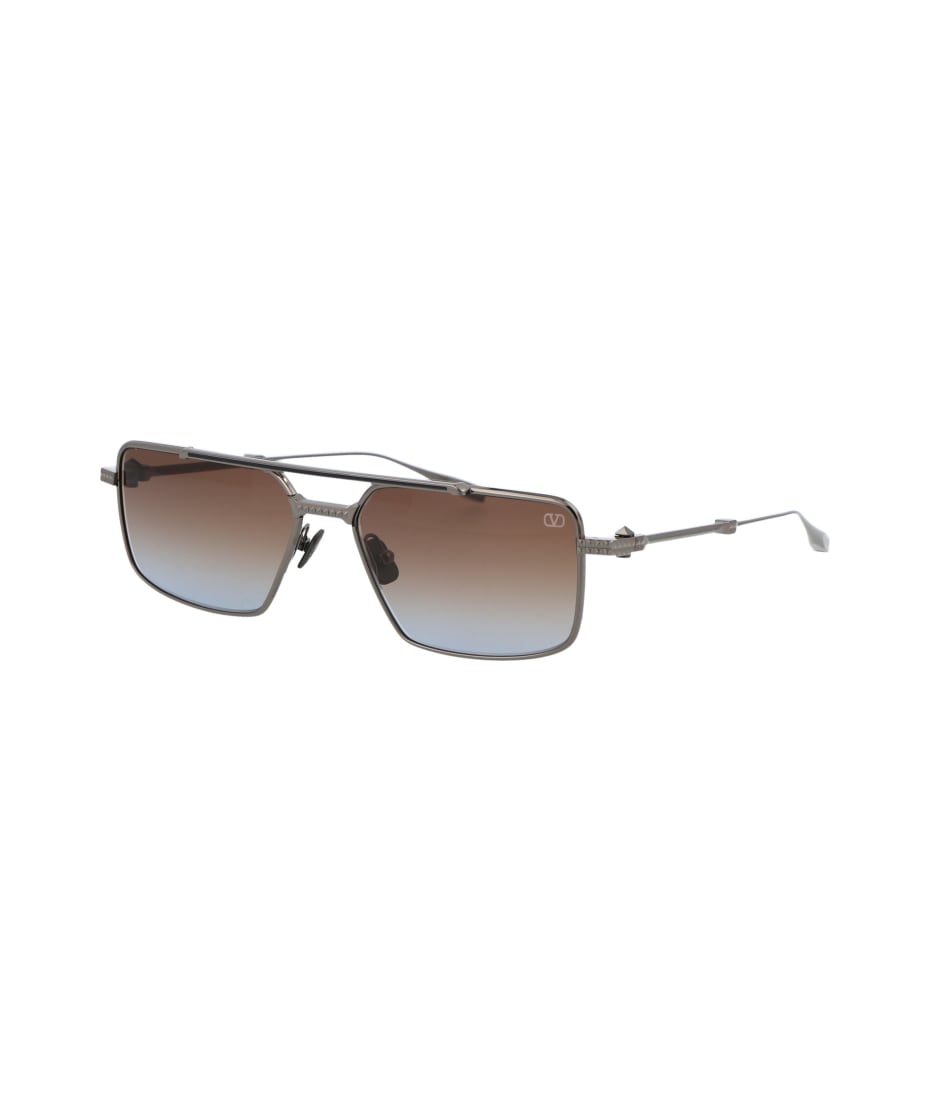 V Sei Aviator Sunglasses in Brown - Valentino