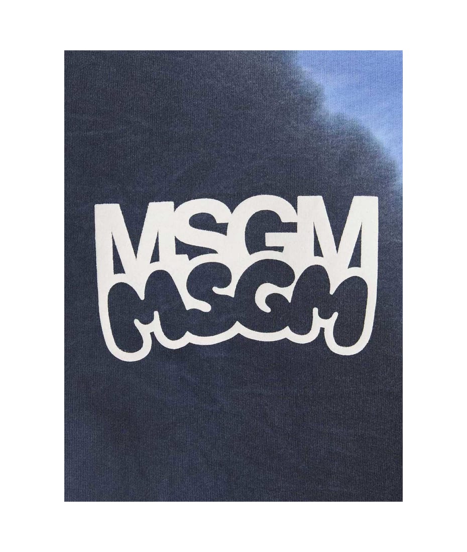 MSGM Logo Print Tie Dye Sweatshirt By Burro Studio | italist