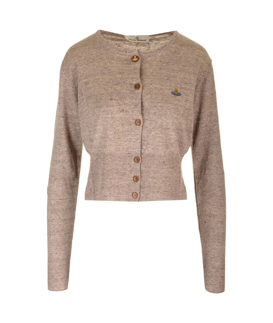 Vivienne Westwood Brown Short Linen Cardigan | italist, ALWAYS