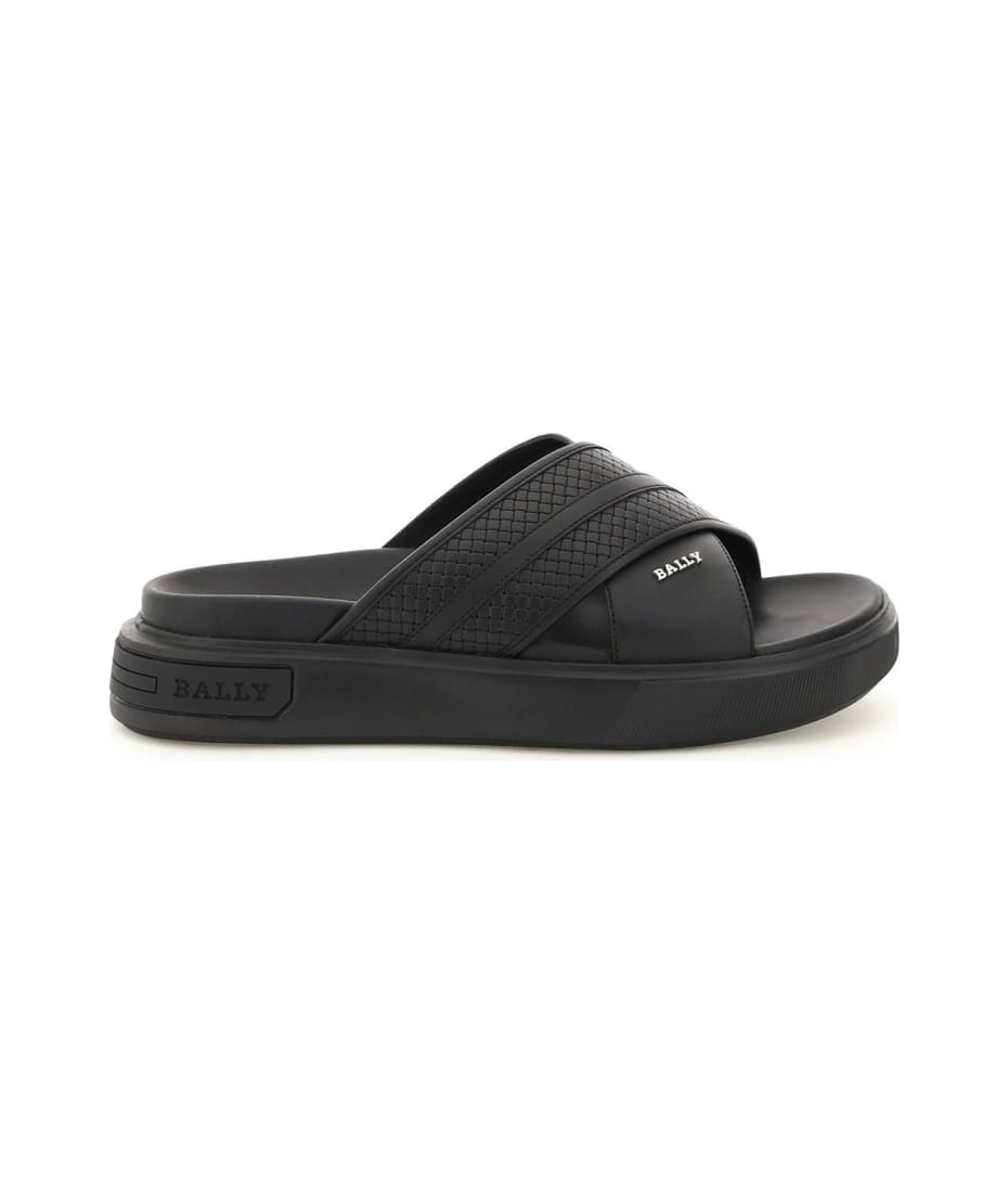 【送料&関税込】Bally Leather Sandals Bally Glide Leather Sandals | Black | FARFETCH