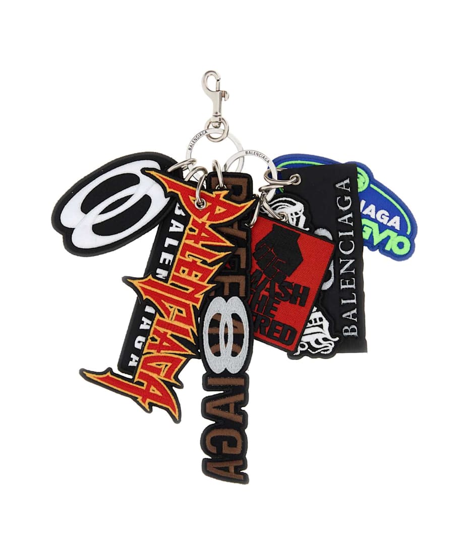 BALENCIAGA ロゴストラップ Balenciaga Multicolor Fabric Keyring | italist