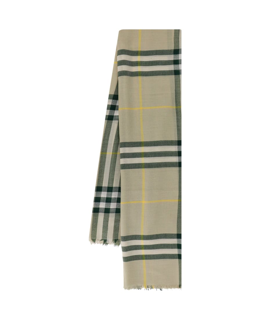 【送料&関税込】Burberry Check Paster Green Scarf Burberry Check Paster Green Scarf | italist