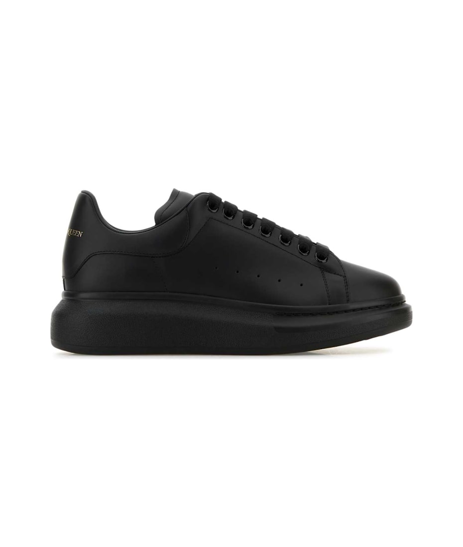 Alexander McQueen Black Leather Sneakers With Black Leather