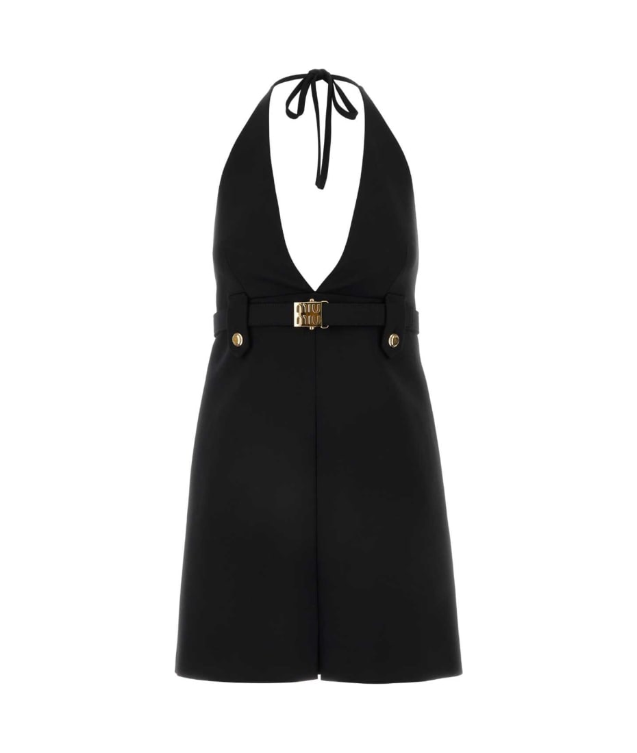 ワンピース Miu Miu Black Stretch Wool Dress Miu Miu Black Stretch Wool Dress | italist