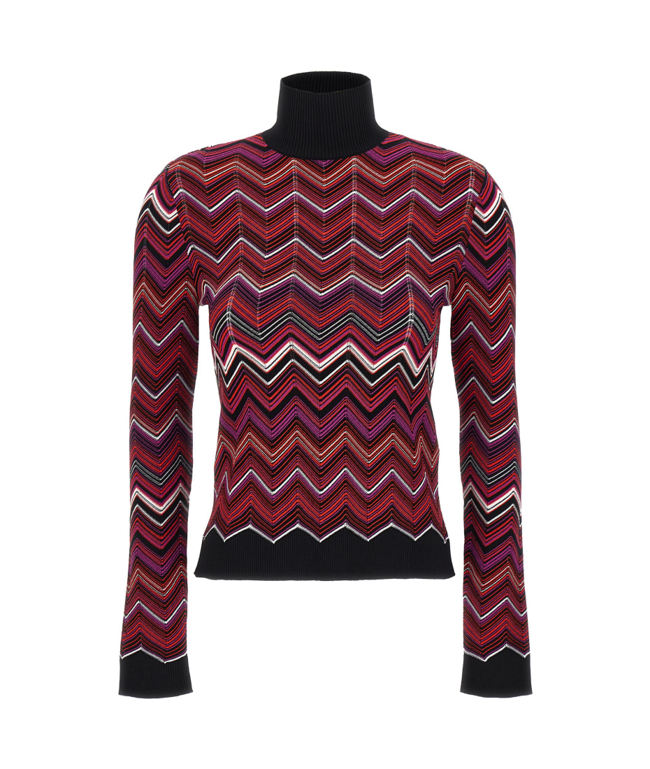 Wool and viscose chevron bag with lurex Multicoloured