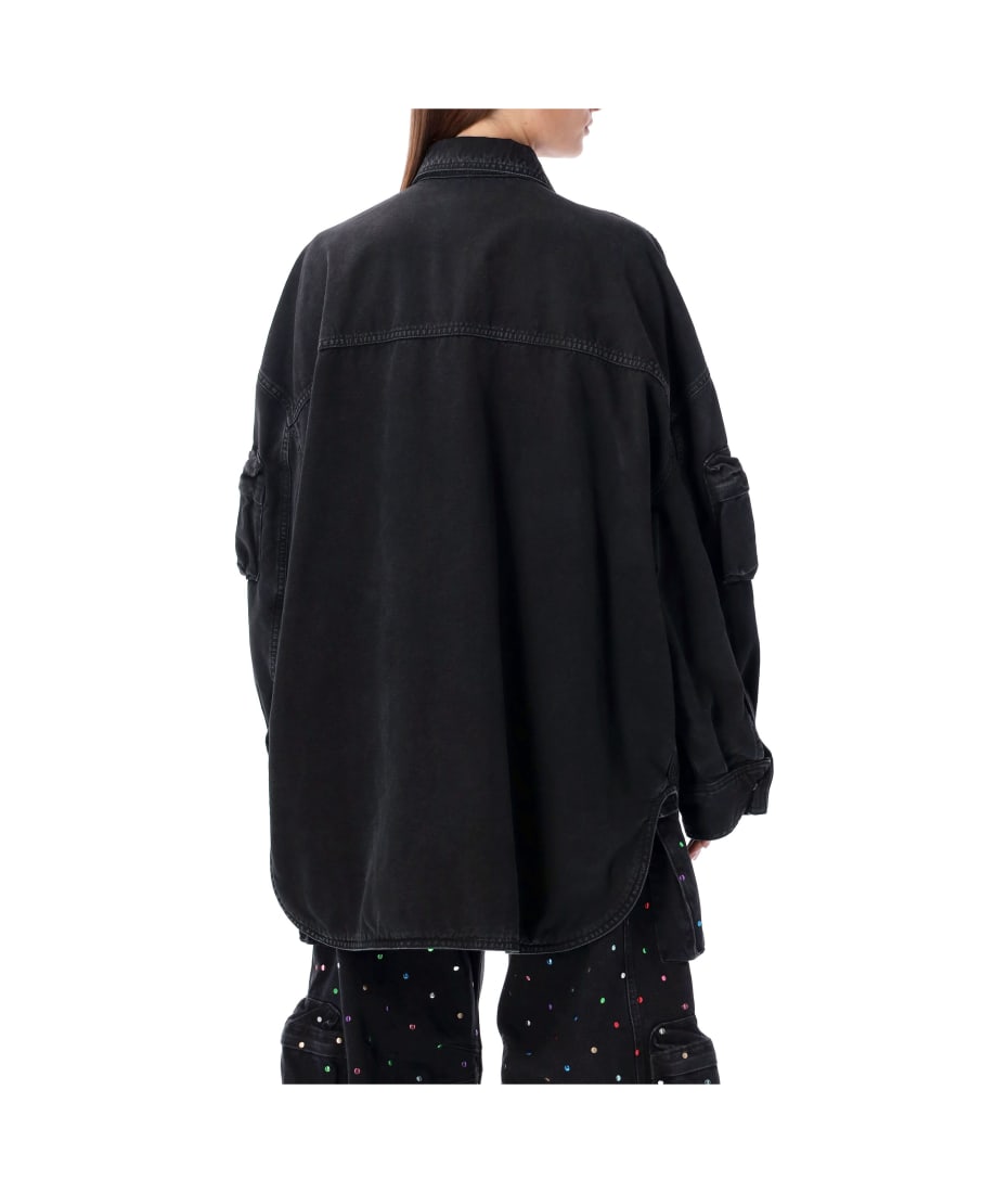 【関税込み】THE ATTICO Fern' coat THE ATTICO ''FERN'' BLACK SHORT COAT | REVERSIBLE