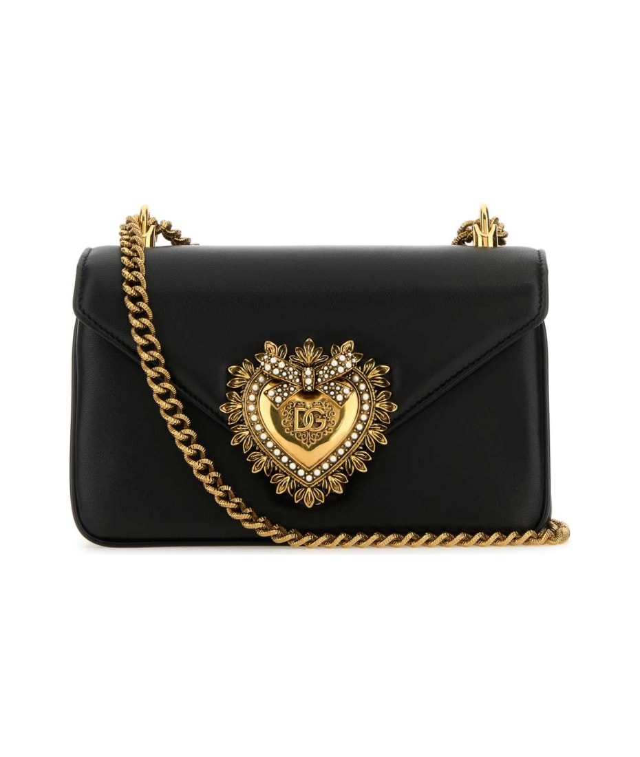 ショルダーバッグ・ポシェット Dolce & Gabbana Black nappa leather Devotion shoulder bag Dolce & Gabbana Black Nappa Leather Devotion Shoulder Bag
