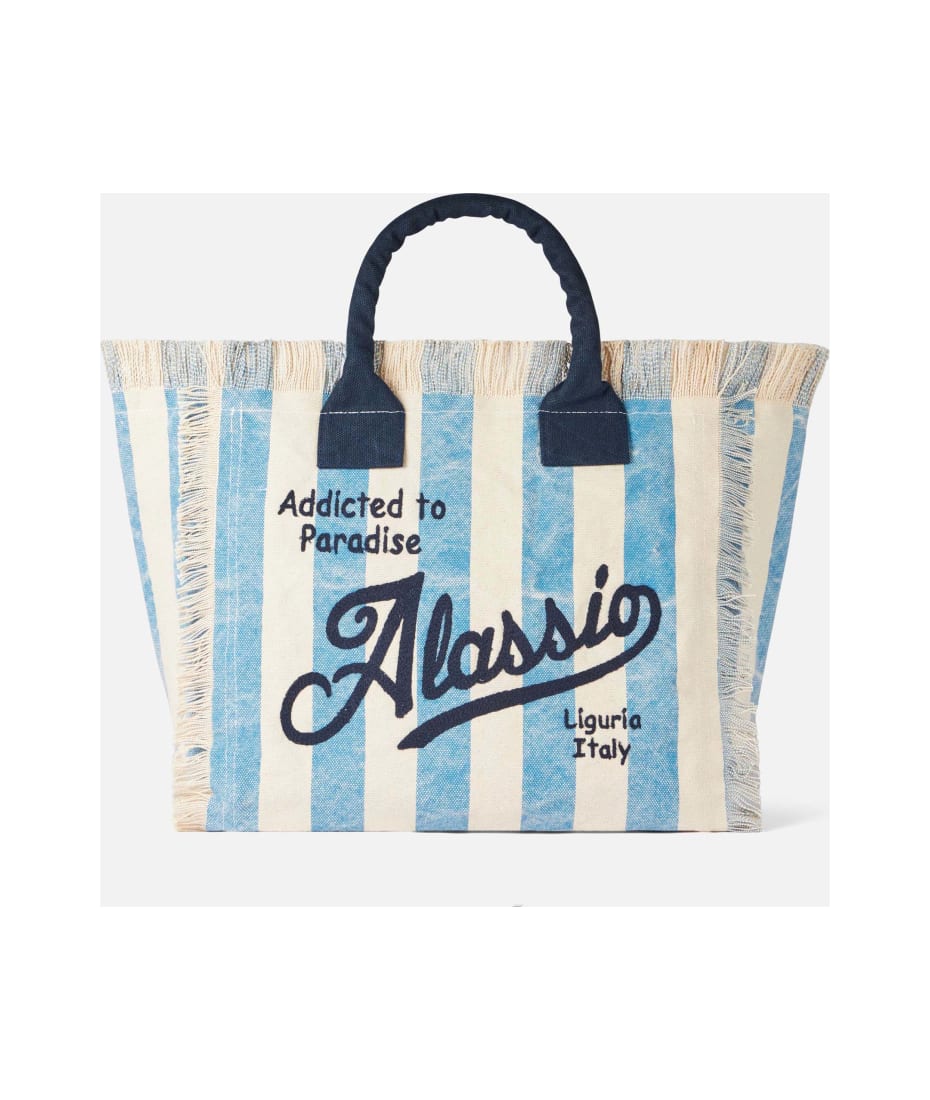 MC2 Saint Barth Kids logo-print Striped Tote Bag - Farfetch