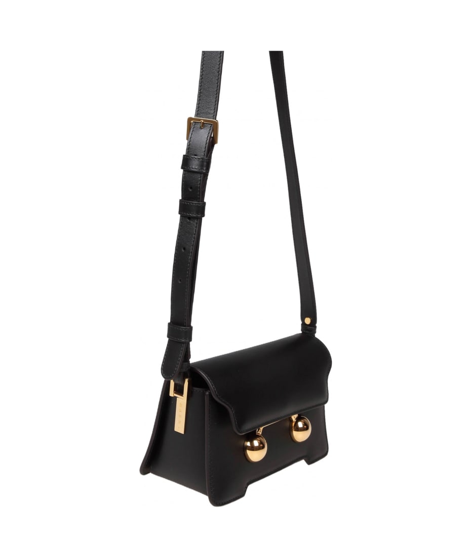 追跡便【MARNI】Trunkaroo Mini Shoulder Bag Black Black leather Trunkaroo mini shoulder bag | Marni