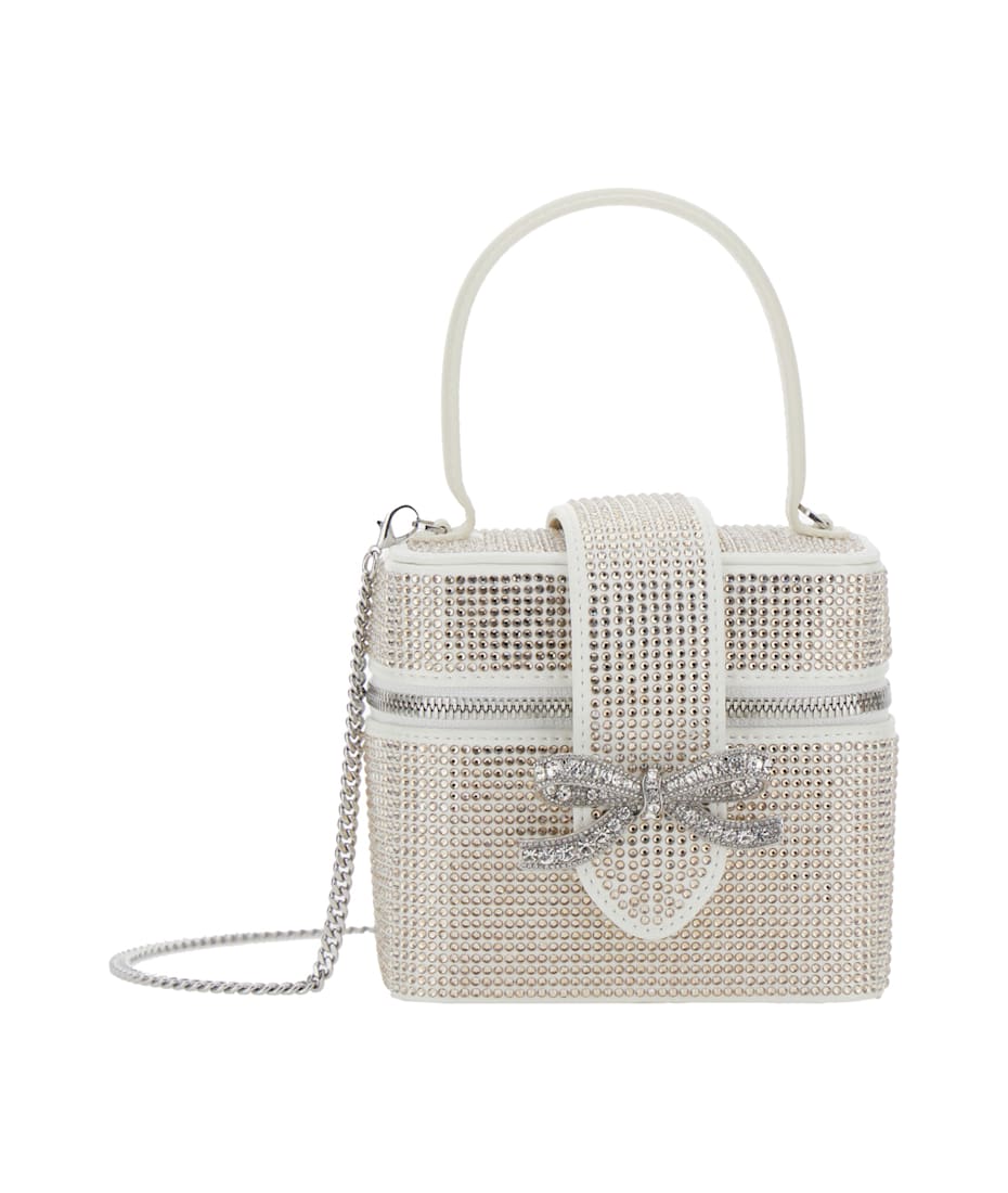 トートバッグ SELF PORTRAIT 'Satin rhinestone vanity case' handbag self-portrait 'satin Rhinestone Vanity Case' Handbag